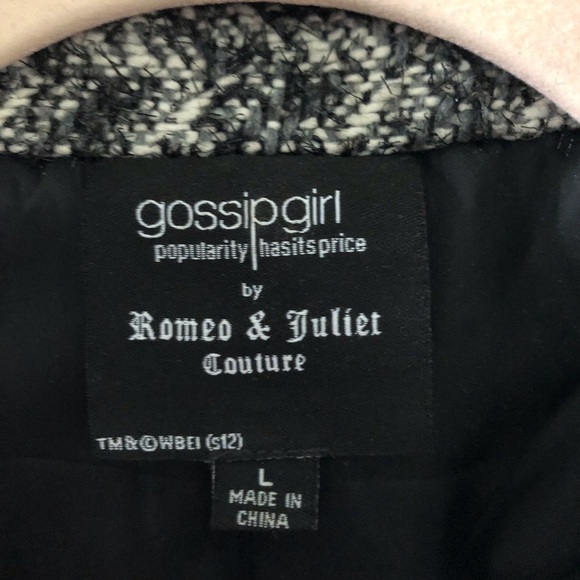 Romeo and Juliet Couture for Gossip Girl wool and faux leather tweed jacket in L - Picture 4 of 8